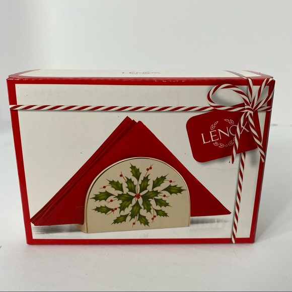 Lenox Dining Lenox Nib Holiday Pattern 5inch Napkin Holder Classic
